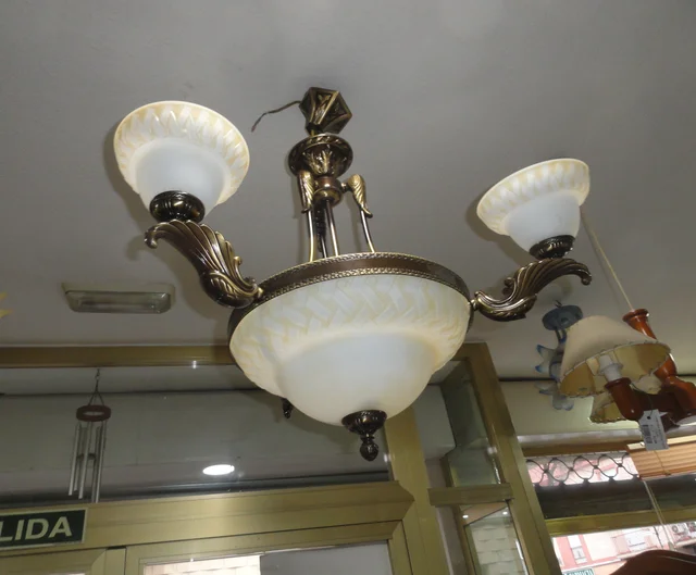 Lámpara de techo 3 brazos 6 luces